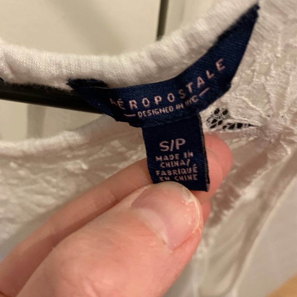 Aeropostale tank, white EUC, Sz S - Picture 3 of 4